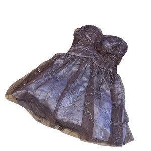 Hailey Logan By Adrianna Papell Juniors 5/6 Purple Sequins Tulle Whimsigoth